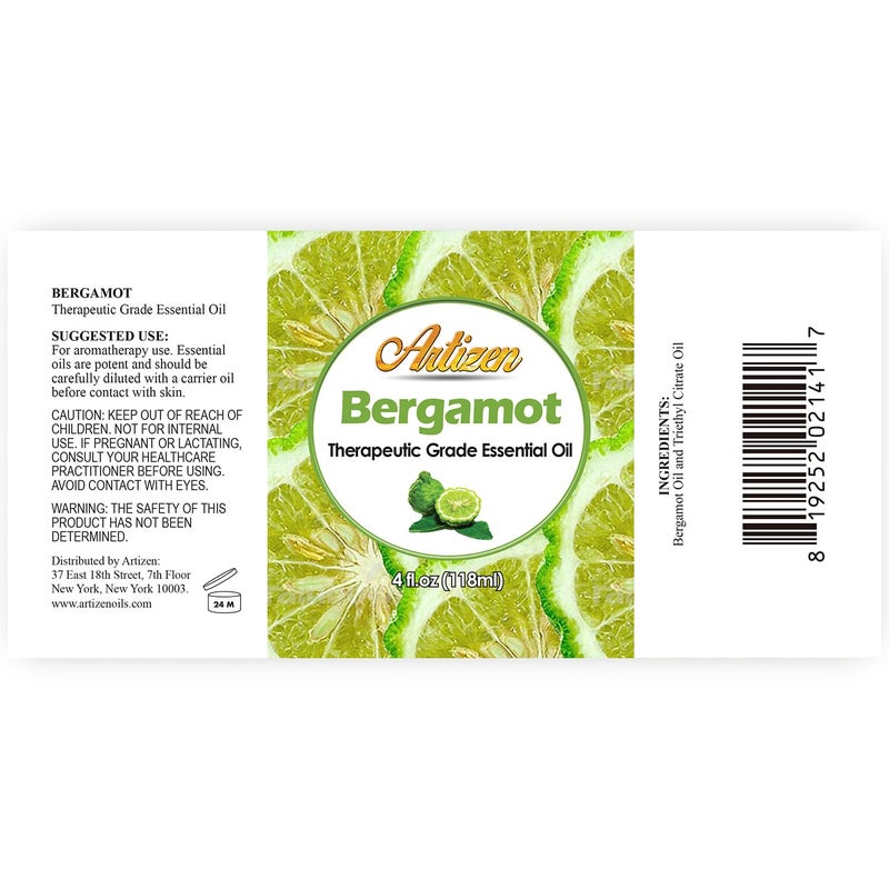 Artizen Bergamot Essential Oil 4oz â€“ Bergamot Aromatherapy Oil - Image 2